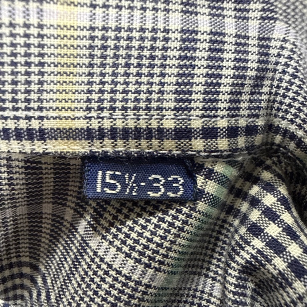 Vintage Gant Shirt Men's 15.5 33 Blazer Plaid Cotton Blend Long Sleeve Hong Kong - Picture 7 of 10